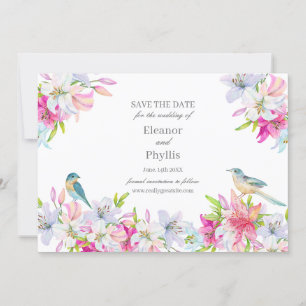 Invitation Lilies mariage aquarelle Enregistrer la date Invit