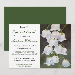 INVITATION LILY BLANC DE L'INVITATION D'ÉVÉNEMENT VALLEY PART