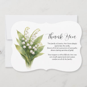 Invitation Lily of The Valley Fleurs Funérailles Décès Merci