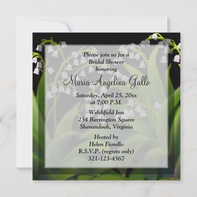 Invitation Lily of the Valley Floral Fête de l'mariée Invitat (Devant)