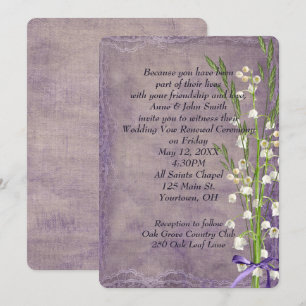 Invitation Lily of the Valley On Purple