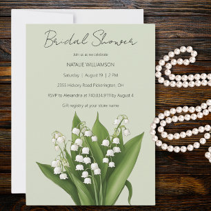 Invitation Lily of the Valley sur une Douche de Mariée Verte