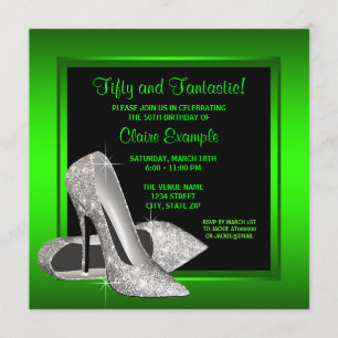 Invitation Lime Green High Heures Fête d'anniversaire des fem