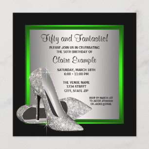 Invitation Lime Green High Heures Fête d'anniversaire des fem