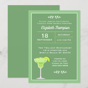 Invitation Lime Margarita Bridal Cocktail de douche Invitatio