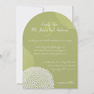 Invitation Lime Moderne Floral Chrysanthemum Mariage
