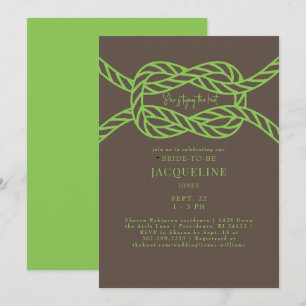 Invitation Lime vert et Brown Lier le Wedding shower de noeud