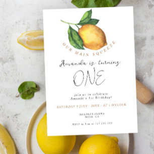Invitation Limonade citron agrumes 1er anniversaire