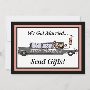 Invitation Limousine de mariage pour les mariés / Réception