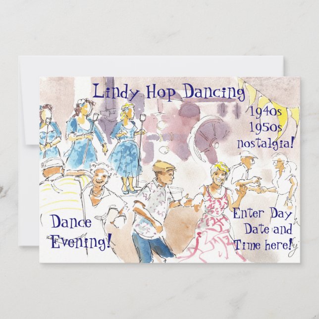 Invitation Lindy Hop Swing Dancing (Devant)