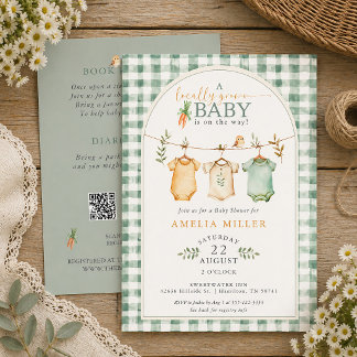 Invitation Linge de bébé écologique et local pour bébé Cadeau