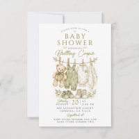 Linge de bébé pour Baby Shower Vert Sauge