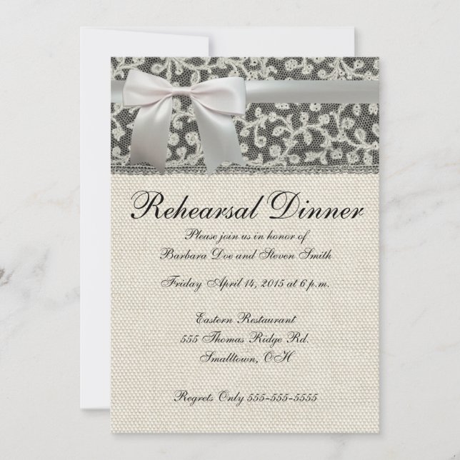 Invitation Linge de dentelle mariage blanc classique jolie (Devant)