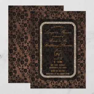 Invitation Linge de lingerie délicat en bois rustique et dent