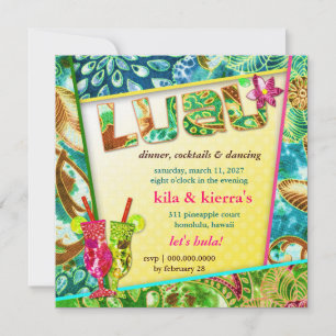 Invitation Linge d'invitation de Luau