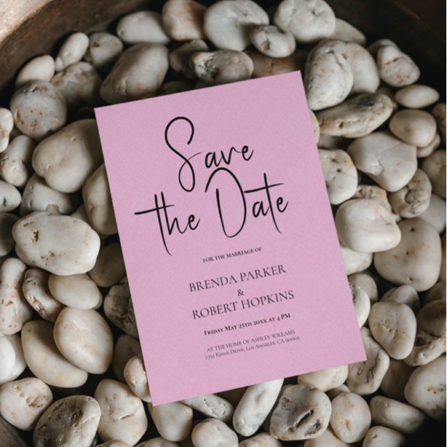 Invitation Linge Rose Clair Simple Script Noir Enregistrer La (Créateur téléchargé)