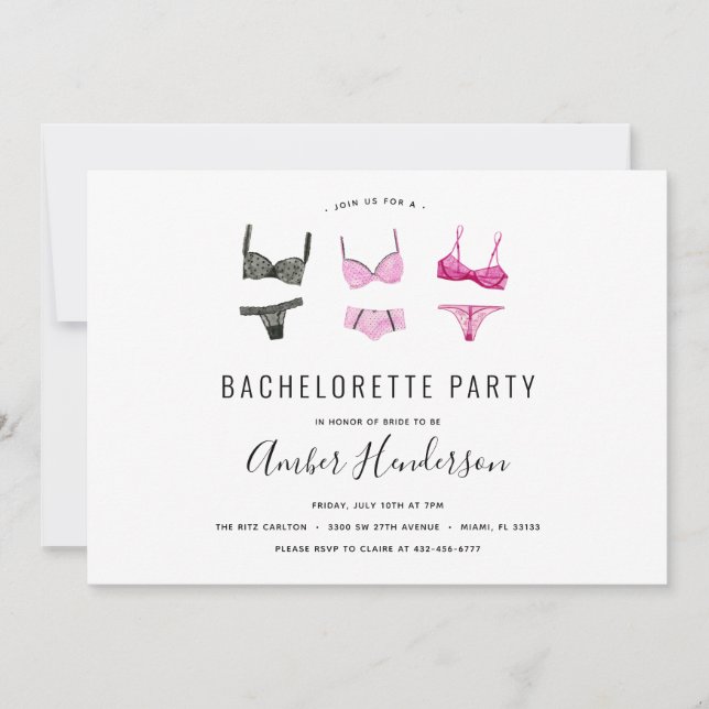 Invitation Lingerie Bachelorette (Devant)