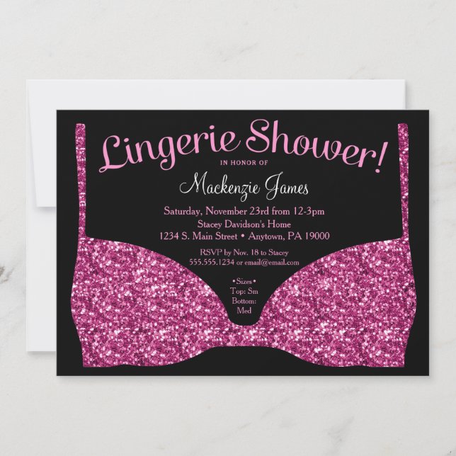 Invitation Lingerie Bridal Douche Pink Glam (Devant)