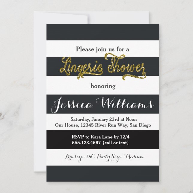 Invitation Lingerie Bridal Shower (Devant)