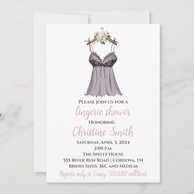 Invitation Lingerie Bridal Shower (Devant)
