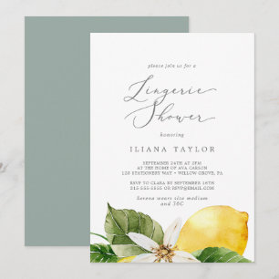 Invitation Lingerie de jardin de citron moderne Douche
