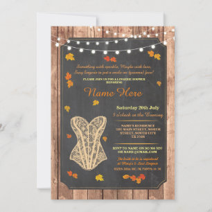 Invitation Lingerie Douche fête nuptiale Automne Corset Invit