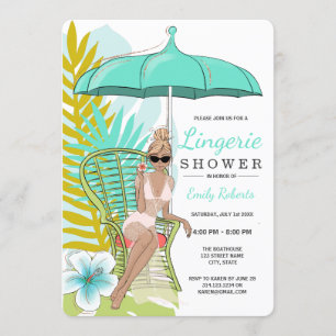 Invitation Lingerie douche mariée blonde