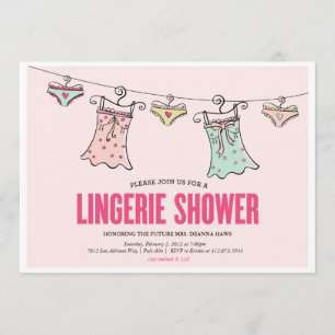Invitation Lingerie Douche Wedding shower de la fête de la Ba