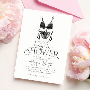 Invitation Lingerie Élégante Moderne pour Enterrement de Vie 