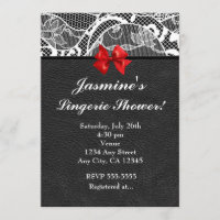 Invitation lingerie en cuir noir et dentelle blanc