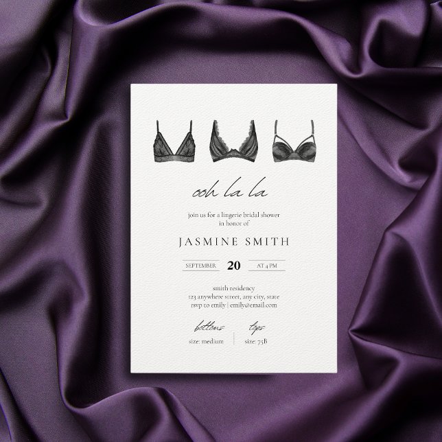 Invitation Lingerie en dentelle noire Fête des mariées modern (Créateur téléchargé)