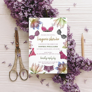 Invitation Lingerie Fête des mariées Floral Thème