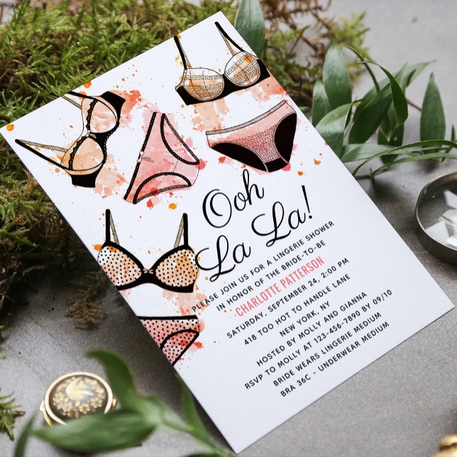 Invitation Lingerie Fête des mariées Panty Bachelorette En (Créateur téléchargé)