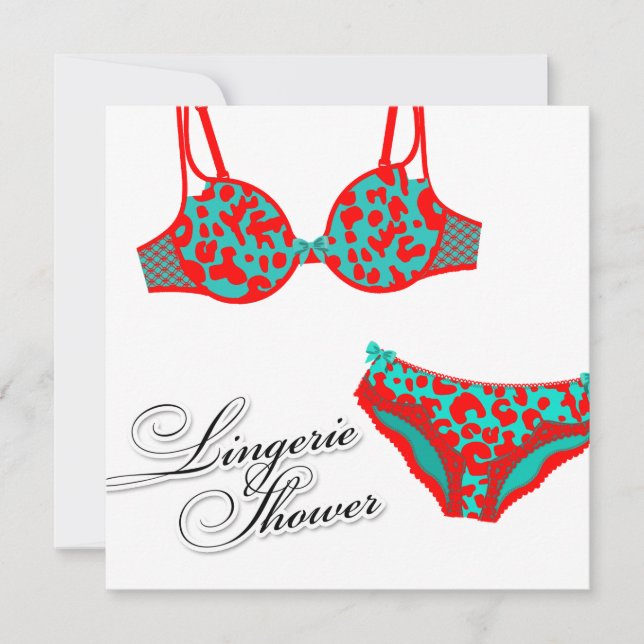 Invitation Lingerie Léopard rouge 311-Turquoise (Devant)