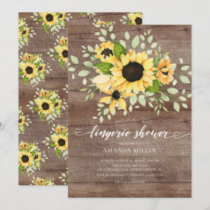 Invitation Lingerie nuptiale de tournesol d'automne Douche