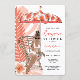 Invitation Lingerie Shower Épouse afro-américaine