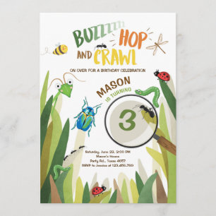 Invitation L'insecte d'invitation d'anniversaire d'insecte