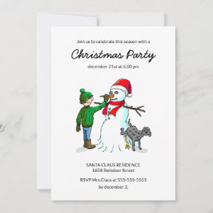 Invitation L'invitation à la fête de Noël du bonhomme de neig