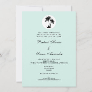 Invitation L'invitation au mariage sur la plage - Turquoise