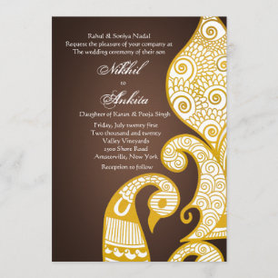 Invitation L'invitation Brown d'or de cygne