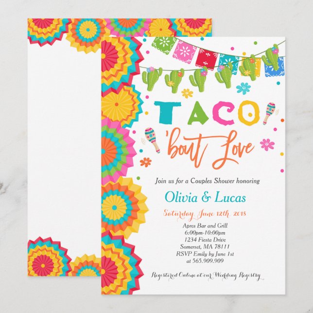 Invitation L'invitation d'amour d'accès de taco couple la (Devant / Derrière)