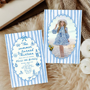Invitation L'invitation d'anniversaire de l'été de mes 13 ans