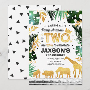 Invitation L'Invitation D'Anniversaire Sauvage Des Animaux De