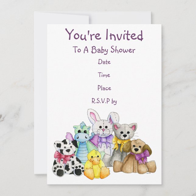 Invitation L'invitation de baby shower de ligne (Devant)