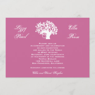 Invitation L'invitation de bat mitzvah jumelle l'arbre du