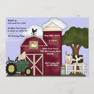 Invitations Faire Part Cartes Anniversaire Tracteur Zazzle Ch