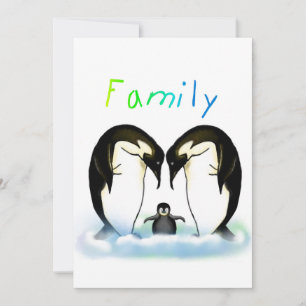 Invitation L'invitation de la fille de famille de pingouin