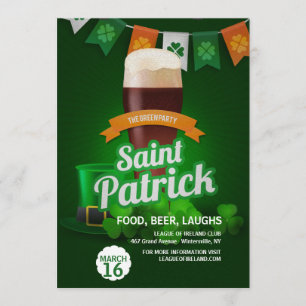 Invitation L'invitation de la Saint-Patrick du Parti Vert