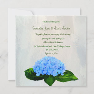 Invitation L'invitation de mariage personnalisée Blue Hydrang