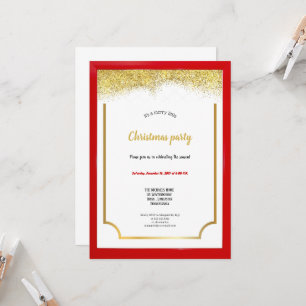 Invitation l'invitation de Noël rouge et or la plus élégante